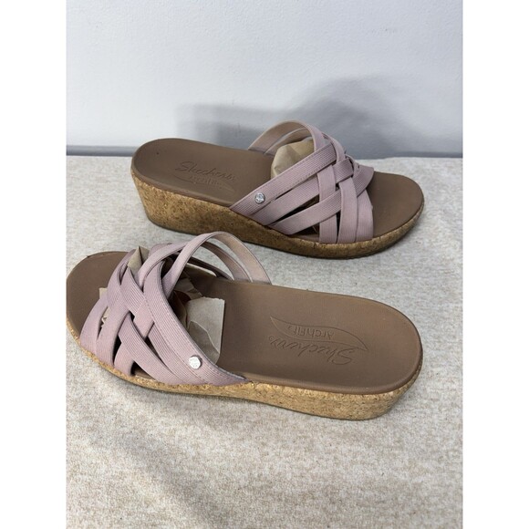 Skechers Women's Arch Fit Beverlee Comfort Wedge Sandals Pink  Size:10 - Picture 3 of 11
